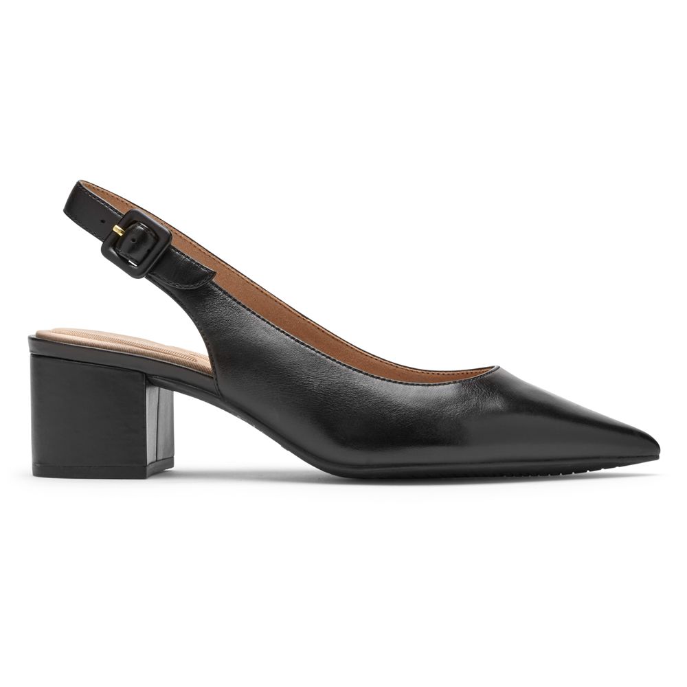 Rockport Women's Total Motion Noelle Slingback Heel Pumps - Black - USA (3794FQGZN)